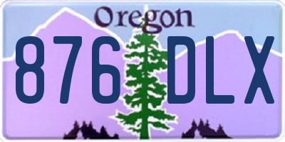 OR license plate 876DLX