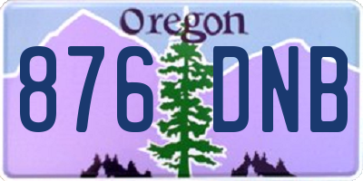 OR license plate 876DNB