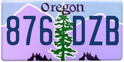 OR license plate 876DZB