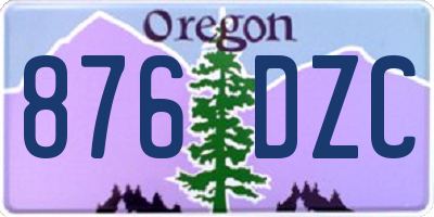OR license plate 876DZC