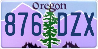 OR license plate 876DZX