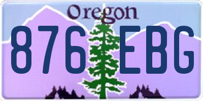 OR license plate 876EBG
