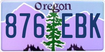 OR license plate 876EBK