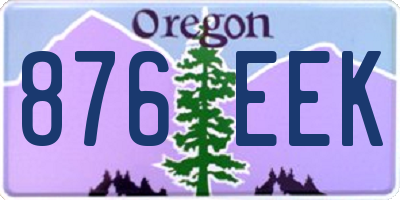 OR license plate 876EEK