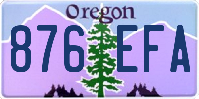 OR license plate 876EFA