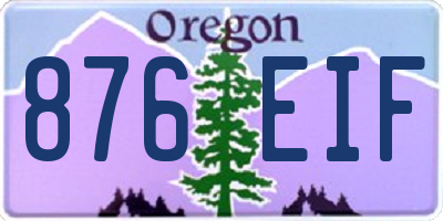OR license plate 876EIF