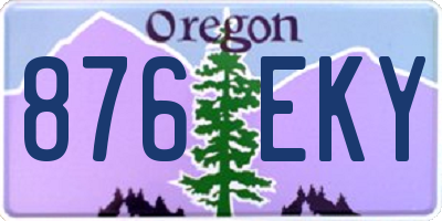 OR license plate 876EKY
