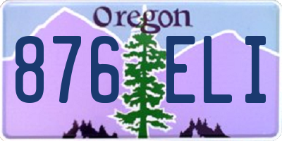 OR license plate 876ELI