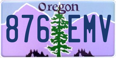 OR license plate 876EMV