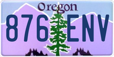 OR license plate 876ENV