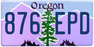 OR license plate 876EPD