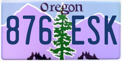 OR license plate 876ESK