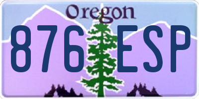 OR license plate 876ESP