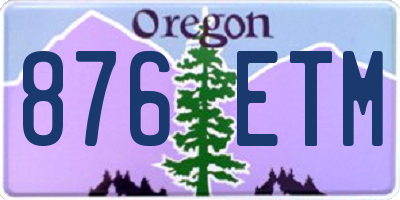 OR license plate 876ETM