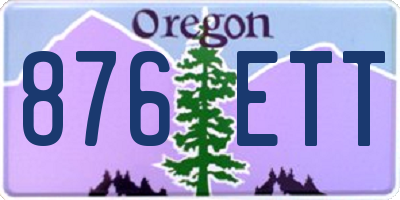 OR license plate 876ETT