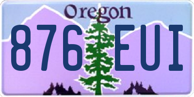 OR license plate 876EUI