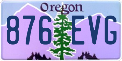 OR license plate 876EVG