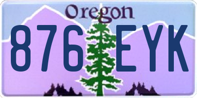 OR license plate 876EYK