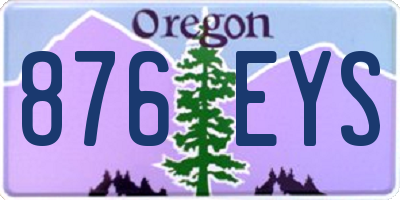 OR license plate 876EYS