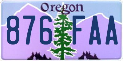 OR license plate 876FAA