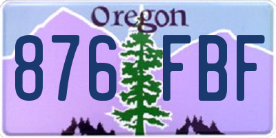 OR license plate 876FBF