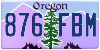 OR license plate 876FBM
