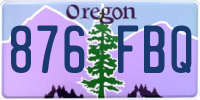 OR license plate 876FBQ
