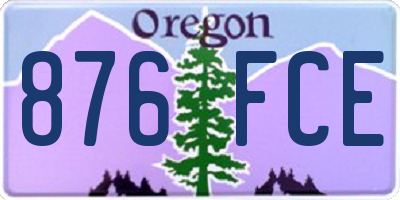 OR license plate 876FCE