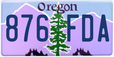 OR license plate 876FDA