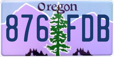 OR license plate 876FDB