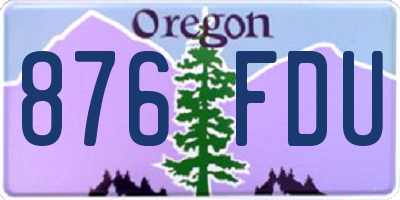 OR license plate 876FDU