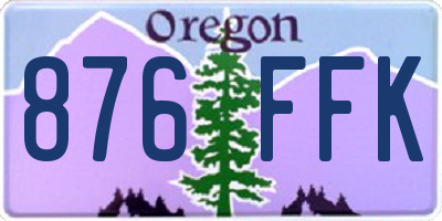 OR license plate 876FFK