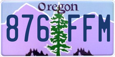 OR license plate 876FFM