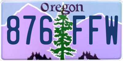 OR license plate 876FFW