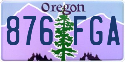 OR license plate 876FGA