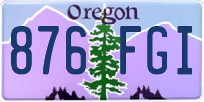 OR license plate 876FGI