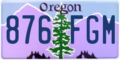 OR license plate 876FGM