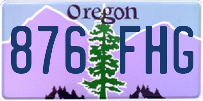 OR license plate 876FHG