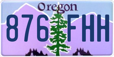 OR license plate 876FHH