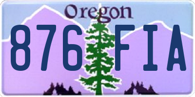 OR license plate 876FIA