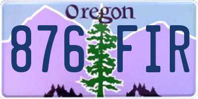 OR license plate 876FIR