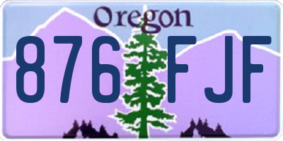 OR license plate 876FJF
