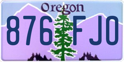OR license plate 876FJO