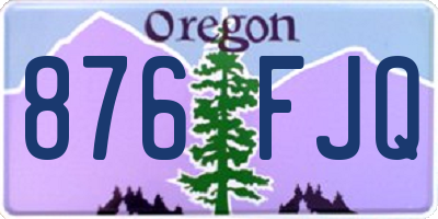 OR license plate 876FJQ