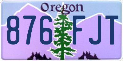 OR license plate 876FJT
