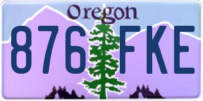 OR license plate 876FKE