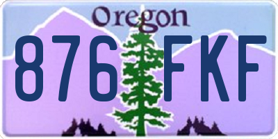 OR license plate 876FKF