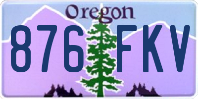 OR license plate 876FKV