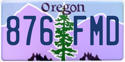 OR license plate 876FMD