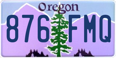 OR license plate 876FMQ